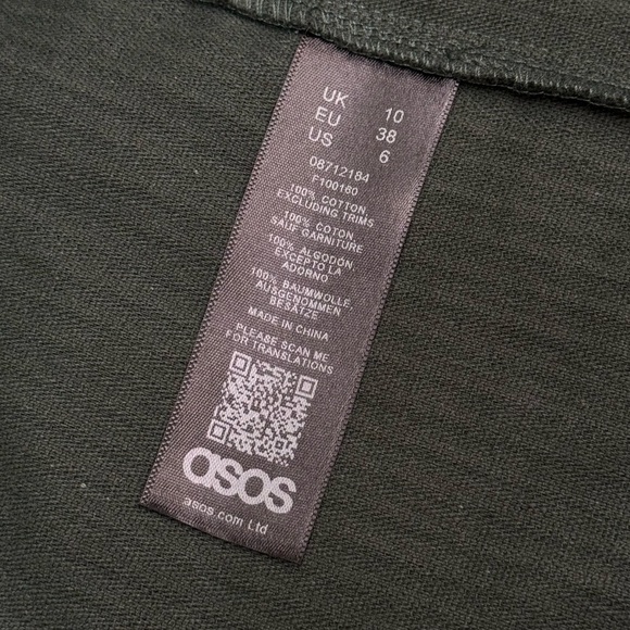 {ASOS} NWT! Dark Hunter Green Corduroy Tortoise Shell Button-Front Skirt - Picture 15 of 16